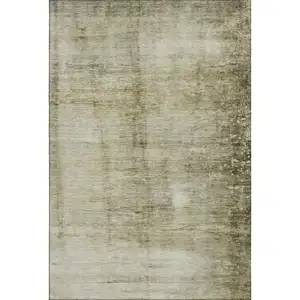 Photo of Taupe And Beige Abstract Washable Area Rug With UV Protection