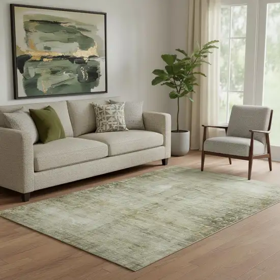 Taupe And Beige Abstract Washable Area Rug With UV Protection Photo 1