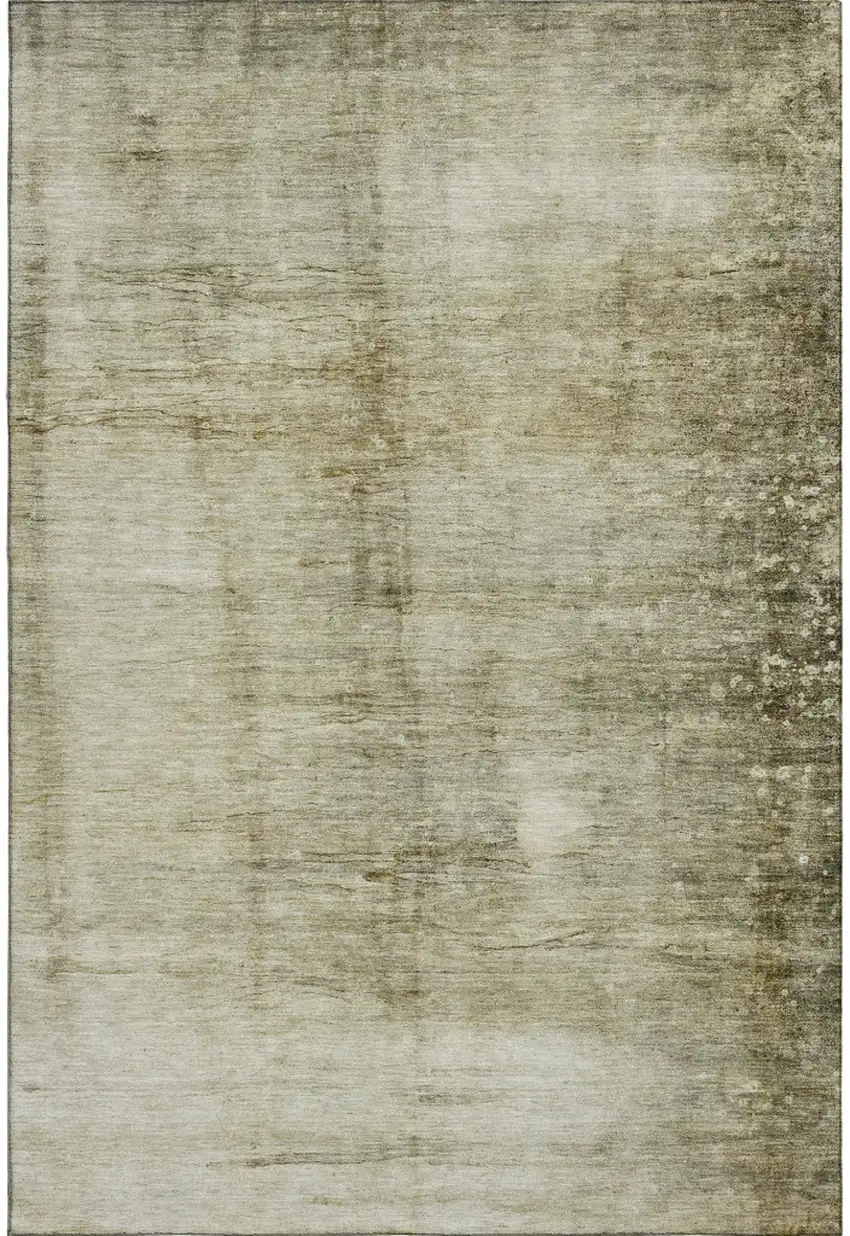Taupe And Beige Abstract Washable Area Rug With UV Protection Photo 1