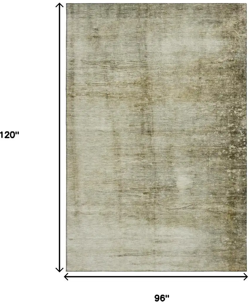Taupe And Beige Abstract Washable Area Rug With UV Protection Photo 5