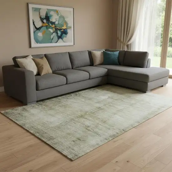 Taupe And Beige Abstract Washable Area Rug With UV Protection Photo 1