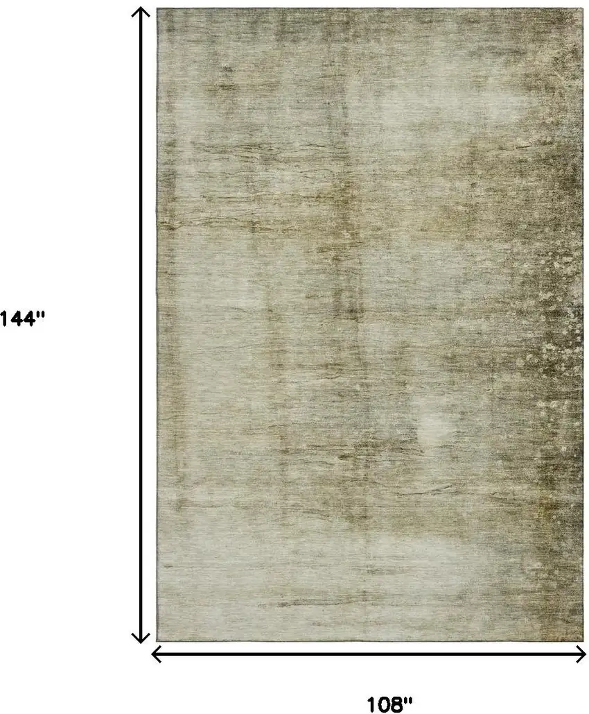 Taupe And Beige Abstract Washable Area Rug With UV Protection Photo 5