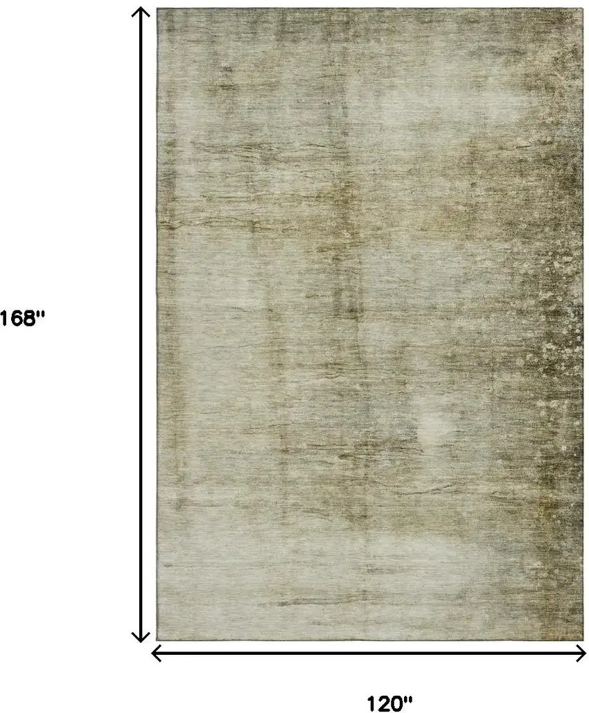 Taupe And Beige Abstract Washable Area Rug With UV Protection Photo 5