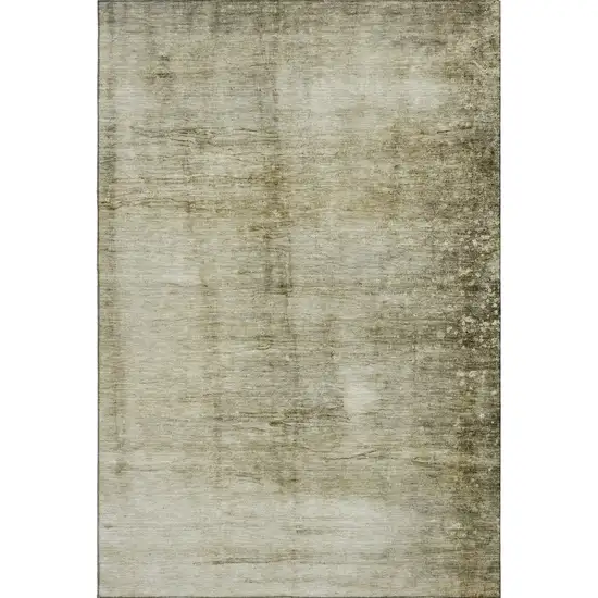 Taupe And Beige Abstract Washable Area Rug With UV Protection Photo 1