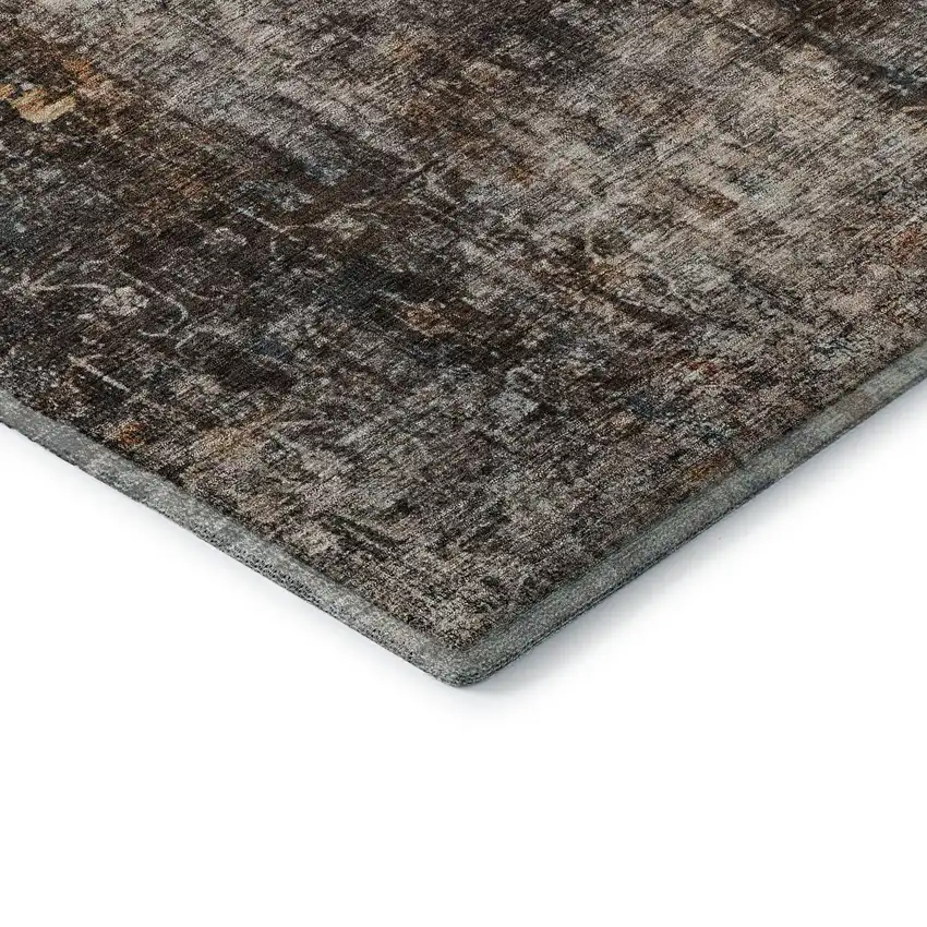 Taupe And Beige Abstract Washable Area Rug With UV Protection Photo 8