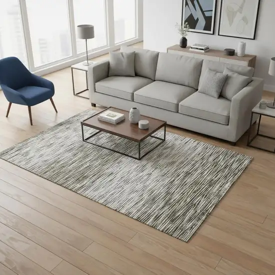 Taupe And Beige Abstract Washable Area Rug With UV Protection Photo 2