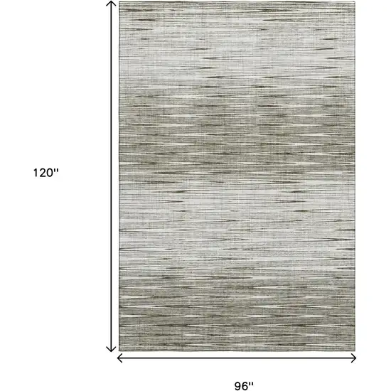 Taupe And Beige Abstract Washable Area Rug With UV Protection Photo 3