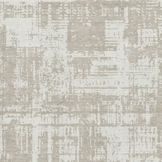 Taupe And Beige Abstract Washable Area Rug With UV Protection Photo 3