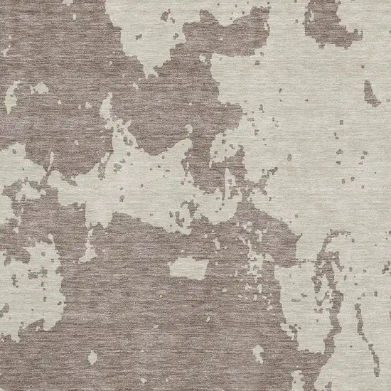 Taupe And Beige Abstract Washable Area Rug With UV Protection Photo 4