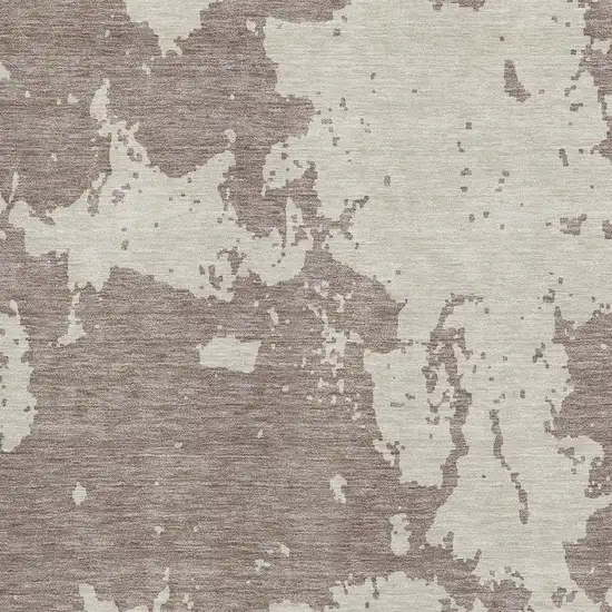 Taupe And Beige Abstract Washable Area Rug With UV Protection Photo 3
