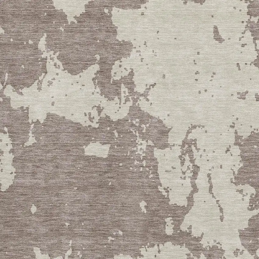 Taupe And Beige Abstract Washable Area Rug With UV Protection Photo 3
