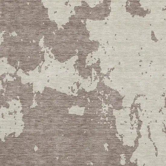 Taupe And Beige Abstract Washable Area Rug With UV Protection Photo 3