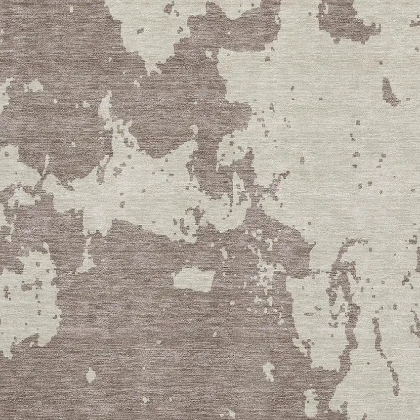 Taupe And Beige Abstract Washable Area Rug With UV Protection Photo 3