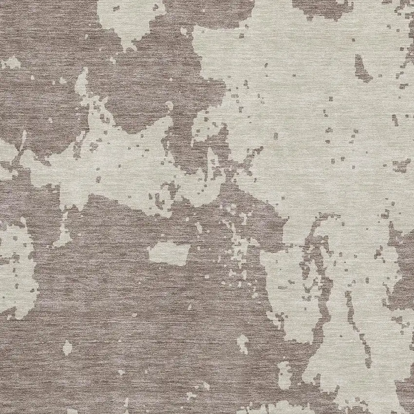 Taupe And Beige Abstract Washable Area Rug With UV Protection Photo 3