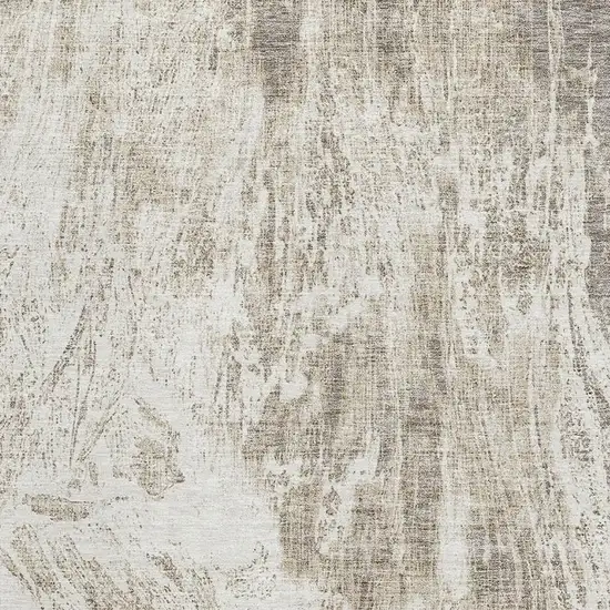 Taupe And Beige Abstract Washable Area Rug With UV Protection Photo 2