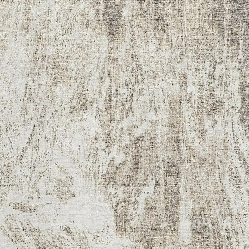Taupe And Beige Abstract Washable Area Rug With UV Protection Photo 2