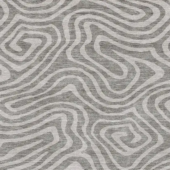 Taupe And Beige Abstract Washable Area Rug With UV Protection Photo 2