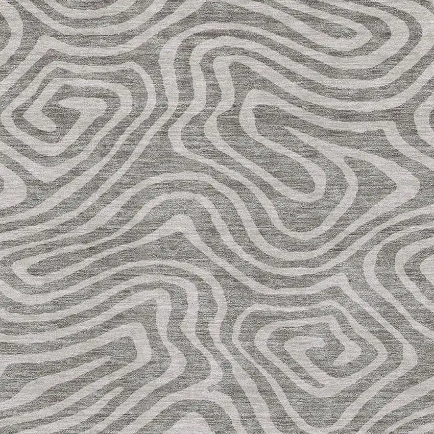 Taupe And Beige Abstract Washable Area Rug With UV Protection Photo 2