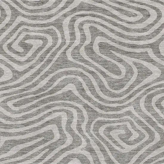 Taupe And Beige Abstract Washable Area Rug With UV Protection Photo 2