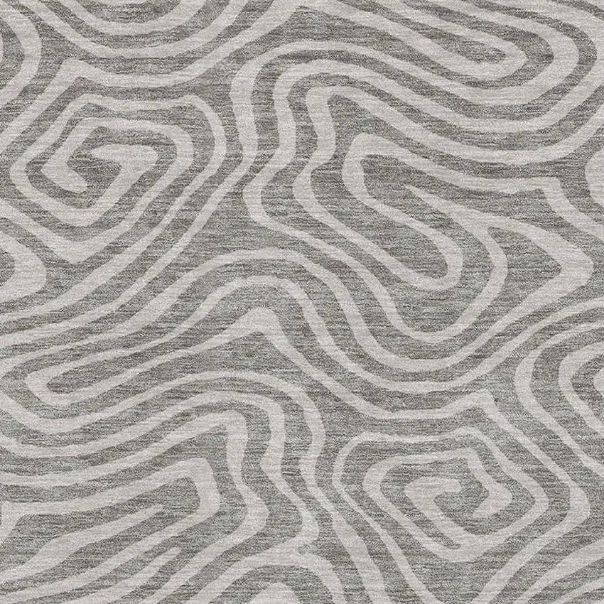 Taupe And Beige Abstract Washable Area Rug With UV Protection Photo 2