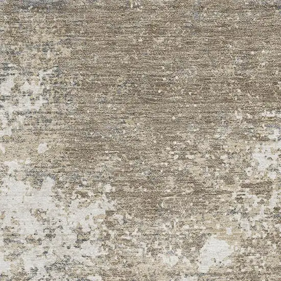 Taupe And Beige Abstract Washable Area Rug With UV Protection Photo 3