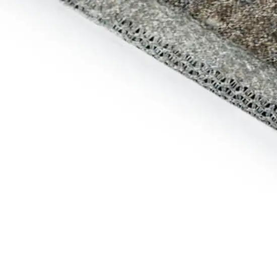 Taupe And Beige Abstract Washable Area Rug With UV Protection Photo 6