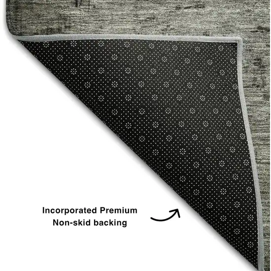 Taupe And Beige Abstract Washable Area Rug With UV Protection Photo 6