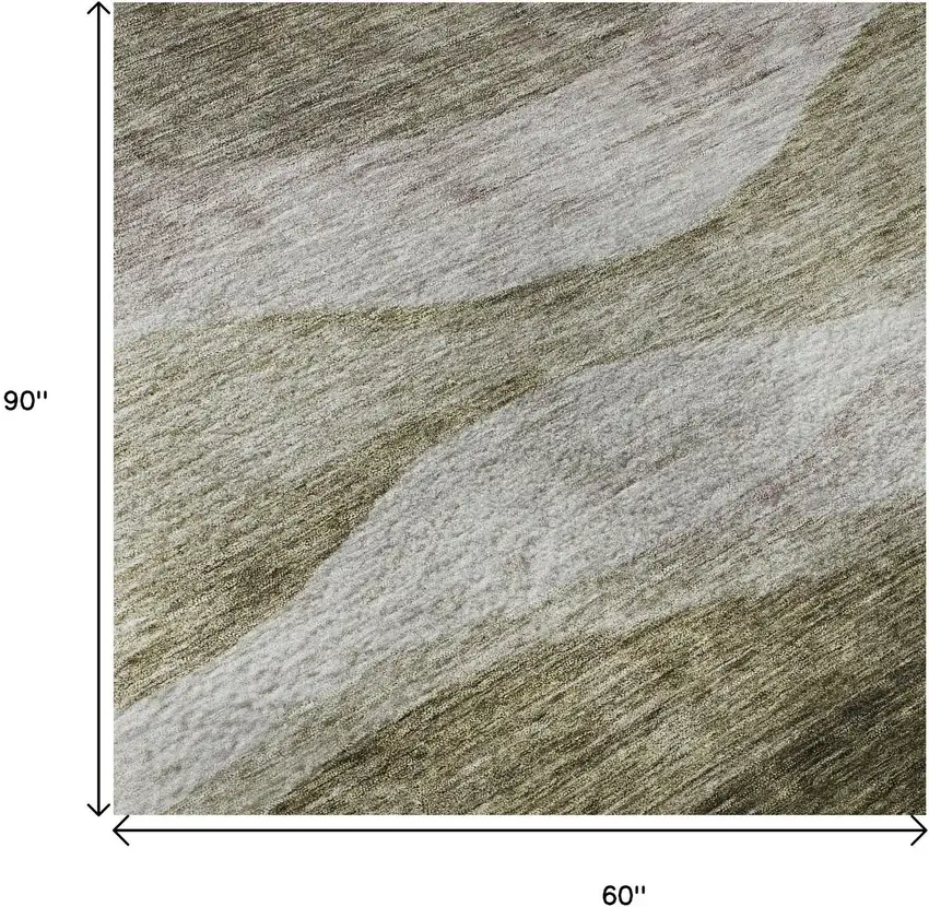 Taupe And Beige Abstract Washable Area Rug With UV Protection Photo 8