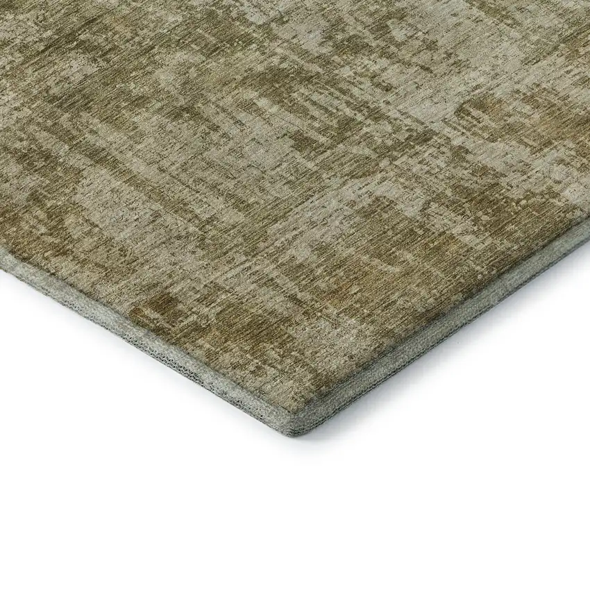 Taupe And Beige Abstract Washable Area Rug With UV Protection Photo 5