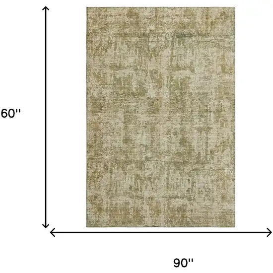 Taupe And Beige Abstract Washable Area Rug With UV Protection Photo 6