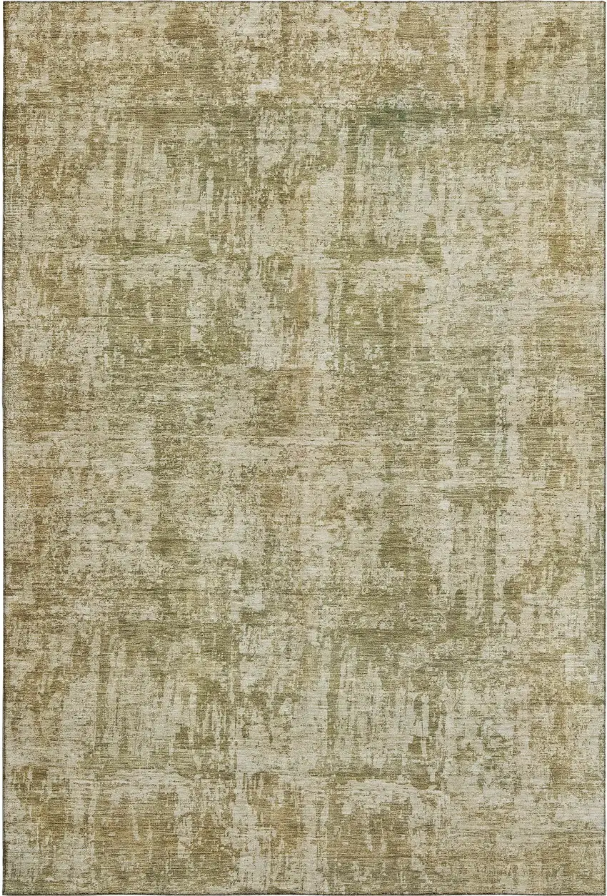 Taupe And Beige Abstract Washable Area Rug With UV Protection Photo 3
