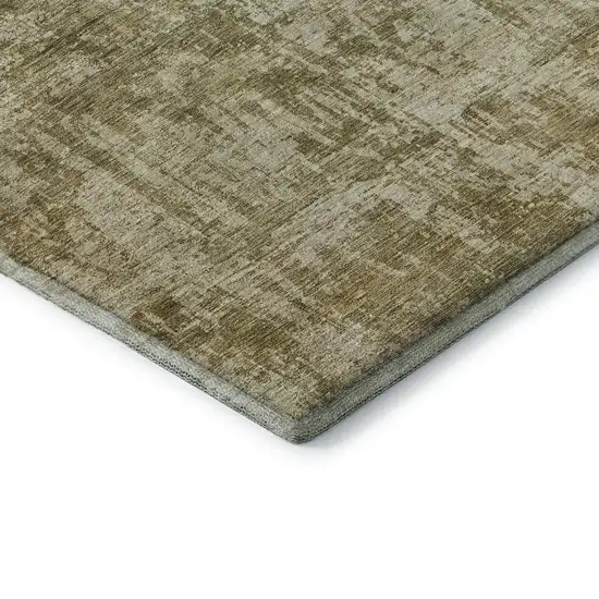 Taupe And Beige Abstract Washable Area Rug With UV Protection Photo 5