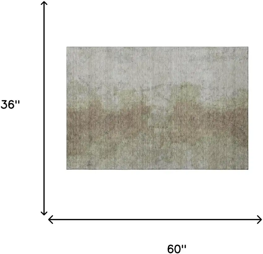 Taupe And Beige Abstract Washable Area Rug With UV Protection Photo 7