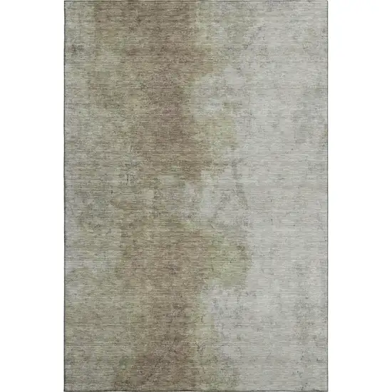 Taupe And Beige Abstract Washable Area Rug With UV Protection Photo 4