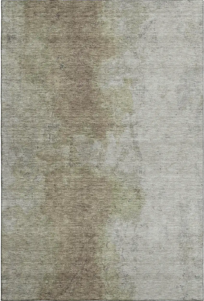 Taupe And Beige Abstract Washable Area Rug With UV Protection Photo 4