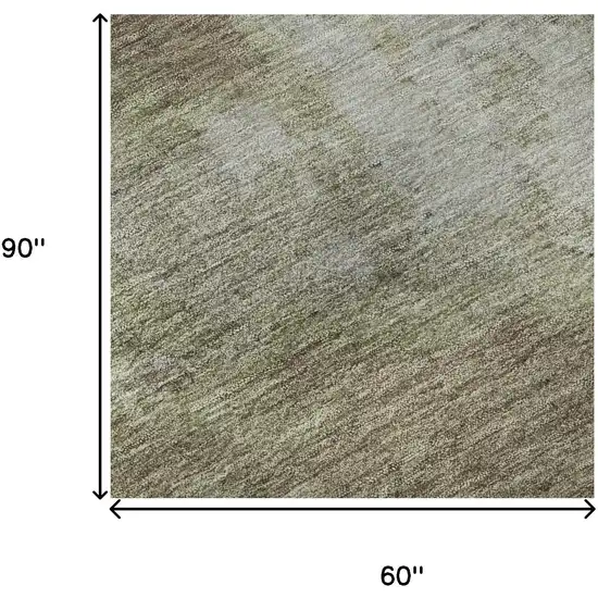 Taupe And Beige Abstract Washable Area Rug With UV Protection Photo 8