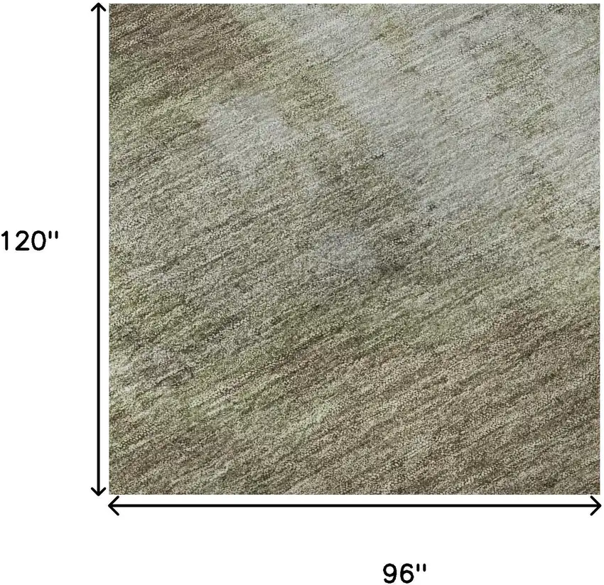 Taupe And Beige Abstract Washable Area Rug With UV Protection Photo 9