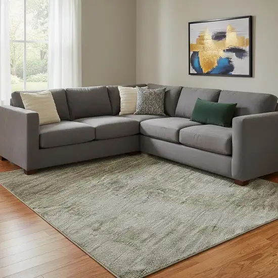 Taupe And Beige Abstract Washable Area Rug With UV Protection Photo 2