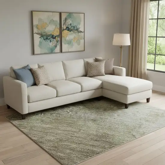 Taupe And Beige Abstract Washable Area Rug With UV Protection Photo 1