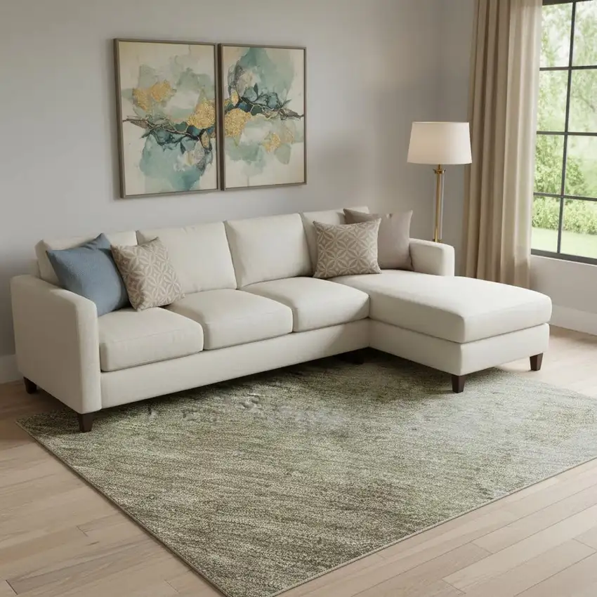 Taupe And Beige Abstract Washable Area Rug With UV Protection Photo 1