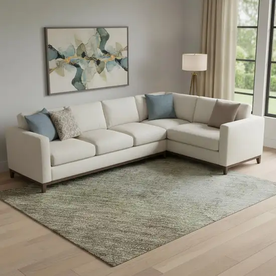 Taupe And Beige Abstract Washable Area Rug With UV Protection Photo 2