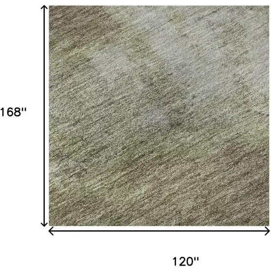 Taupe And Beige Abstract Washable Area Rug With UV Protection Photo 9