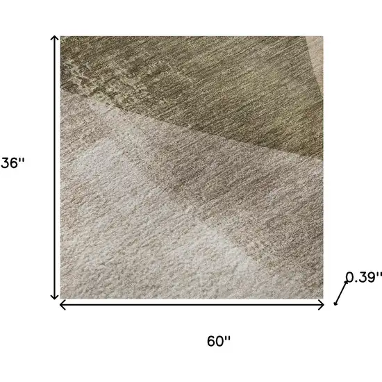 Taupe And Beige Abstract Washable Area Rug With UV Protection Photo 8