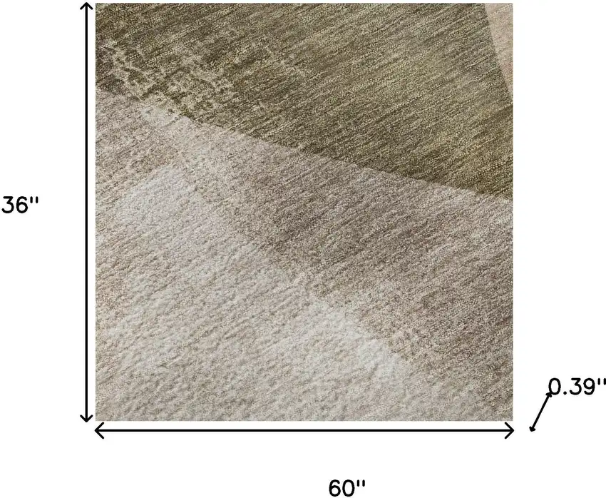 Taupe And Beige Abstract Washable Area Rug With UV Protection Photo 8