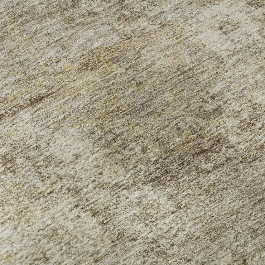 Taupe And Beige Abstract Washable Area Rug With UV Protection Photo 5