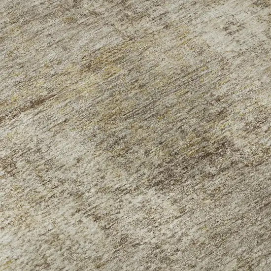 Taupe And Beige Abstract Washable Area Rug With UV Protection Photo 5