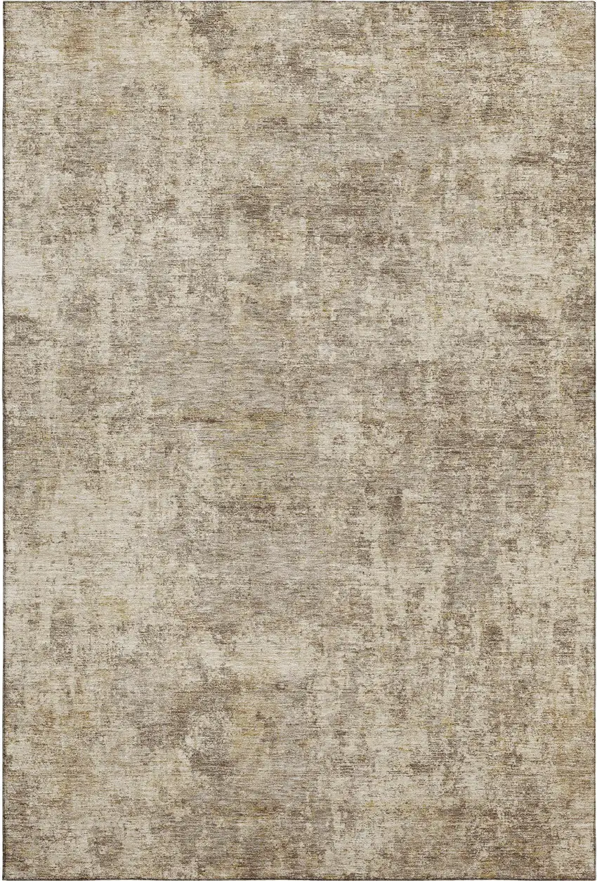 Taupe And Beige Abstract Washable Area Rug With UV Protection Photo 3