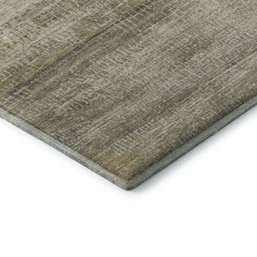 Taupe And Beige Abstract Washable Area Rug With UV Protection Photo 4