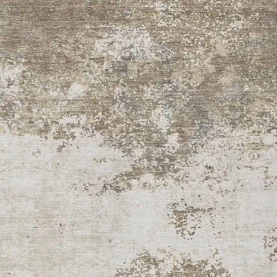 Taupe And Beige Abstract Washable Indoor Outdoor Area Rug Photo 6