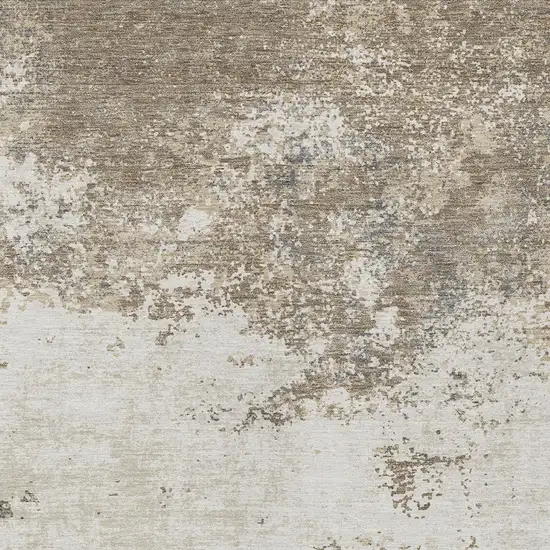 Taupe And Beige Abstract Washable Indoor Outdoor Area Rug Photo 6